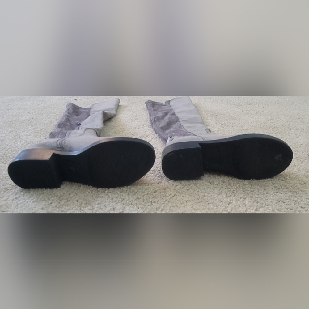 Rocket Dog Pasha Gray Over the Knee Zip Up Block Heel Boots - Picture 4 of 4